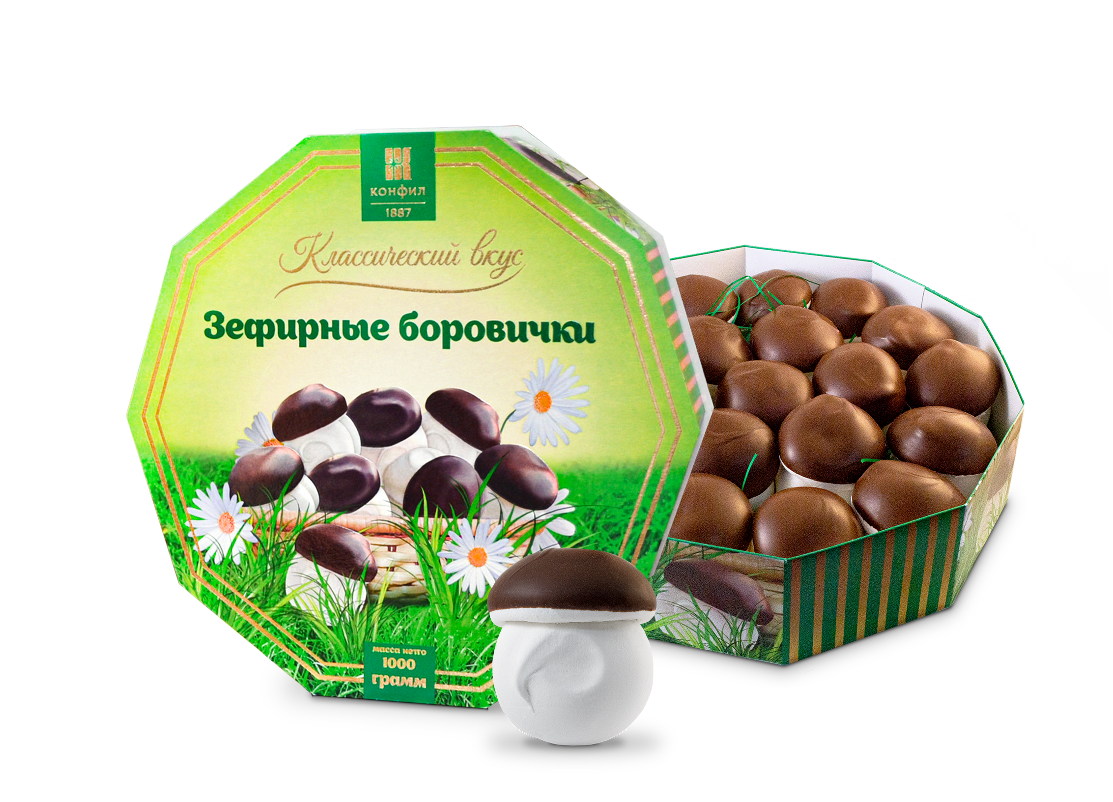 Грибы из зефира